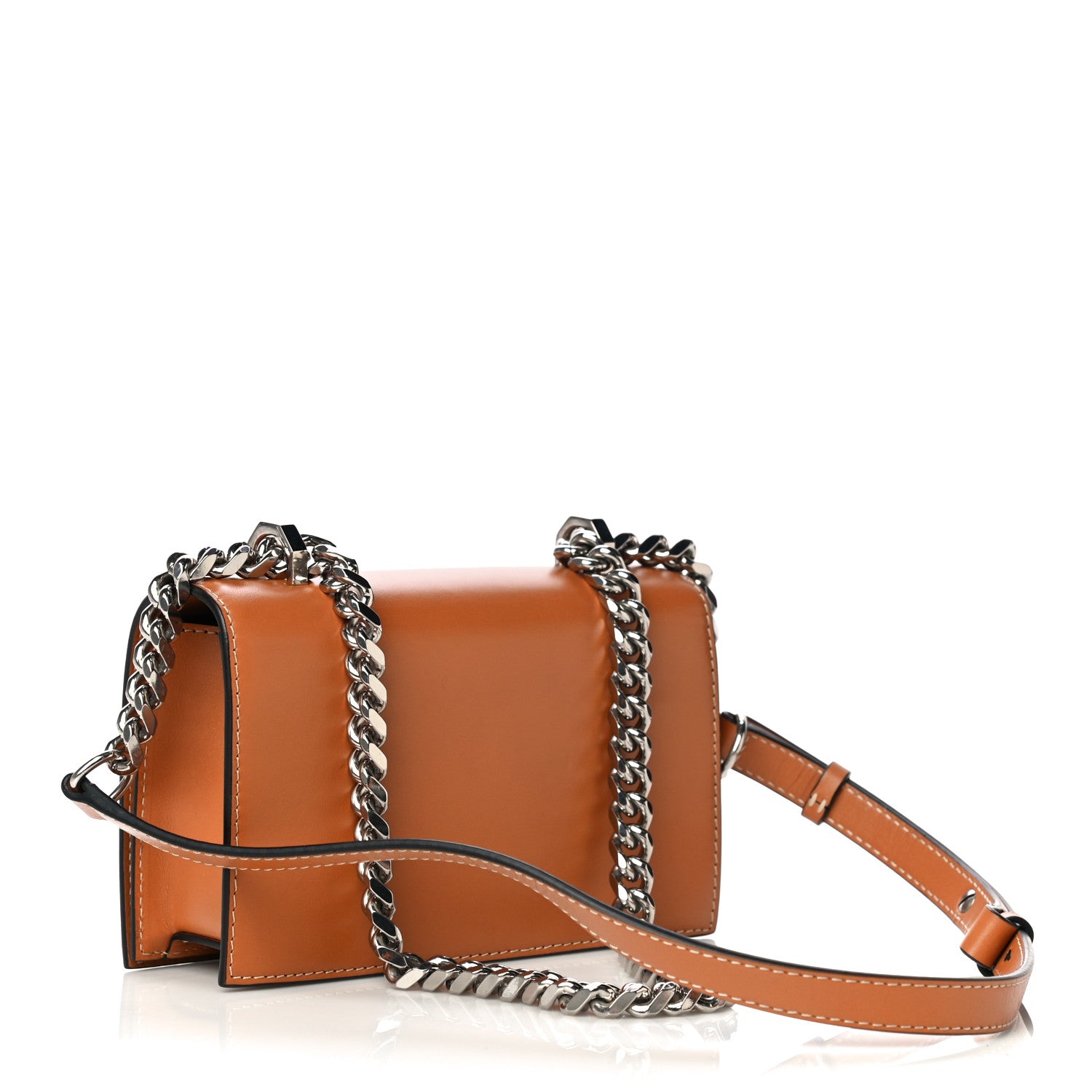 Alexander McQueen Calfskin Sculptural Knuckle Crossbody Tan Brow 3 of 15