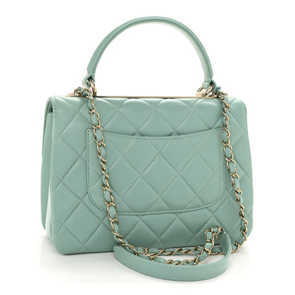 Chanel Lambskin Quilted Small Trendy CC Flap Dual Handle Bag Turquoise 3 of 15