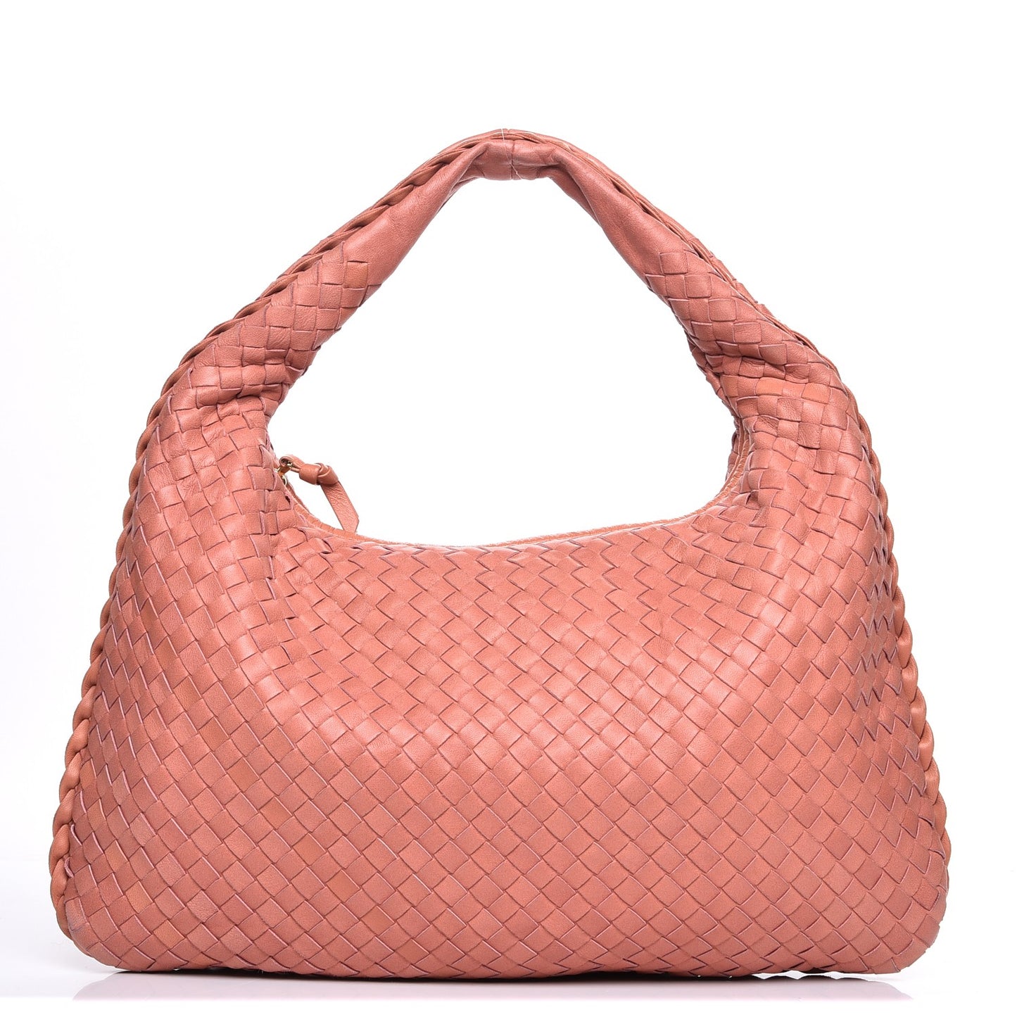 Nappa Intrecciato Small Veneta Hobo Corallo