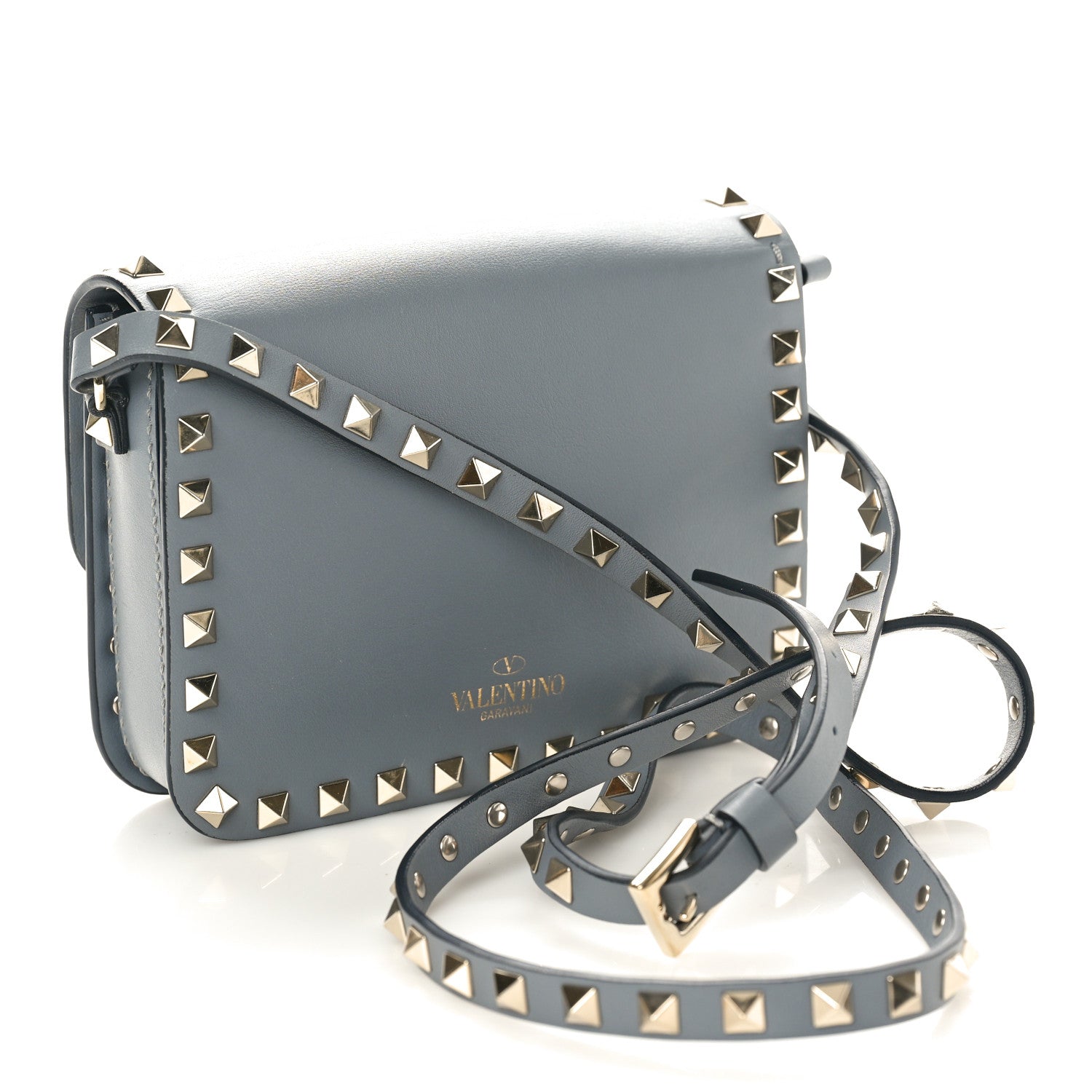 Valentino Garavani Vitello Rockstud Flap Crossbody Bag Stone 2 of 10
