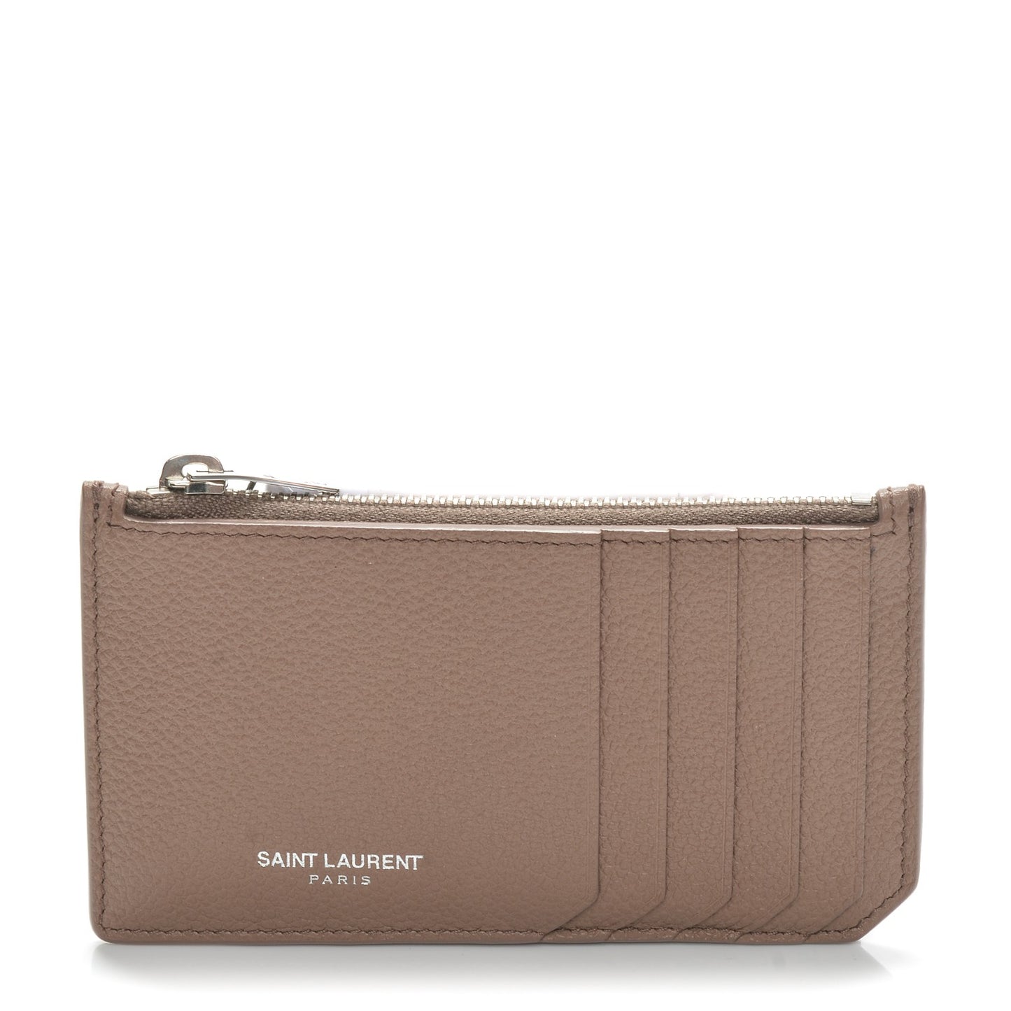 Grained Calfskin 5 Fragments Zip Pouch Card Holder Fard