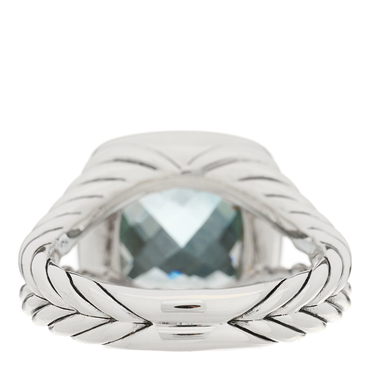 David Yurman Sterling Silver Diamond Blue Topaz 11mm Albion Ring 59 8.75 4 of 7