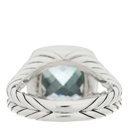 David Yurman Sterling Silver Diamond Blue Topaz 11mm Albion Ring 59 8.75 4 of 7