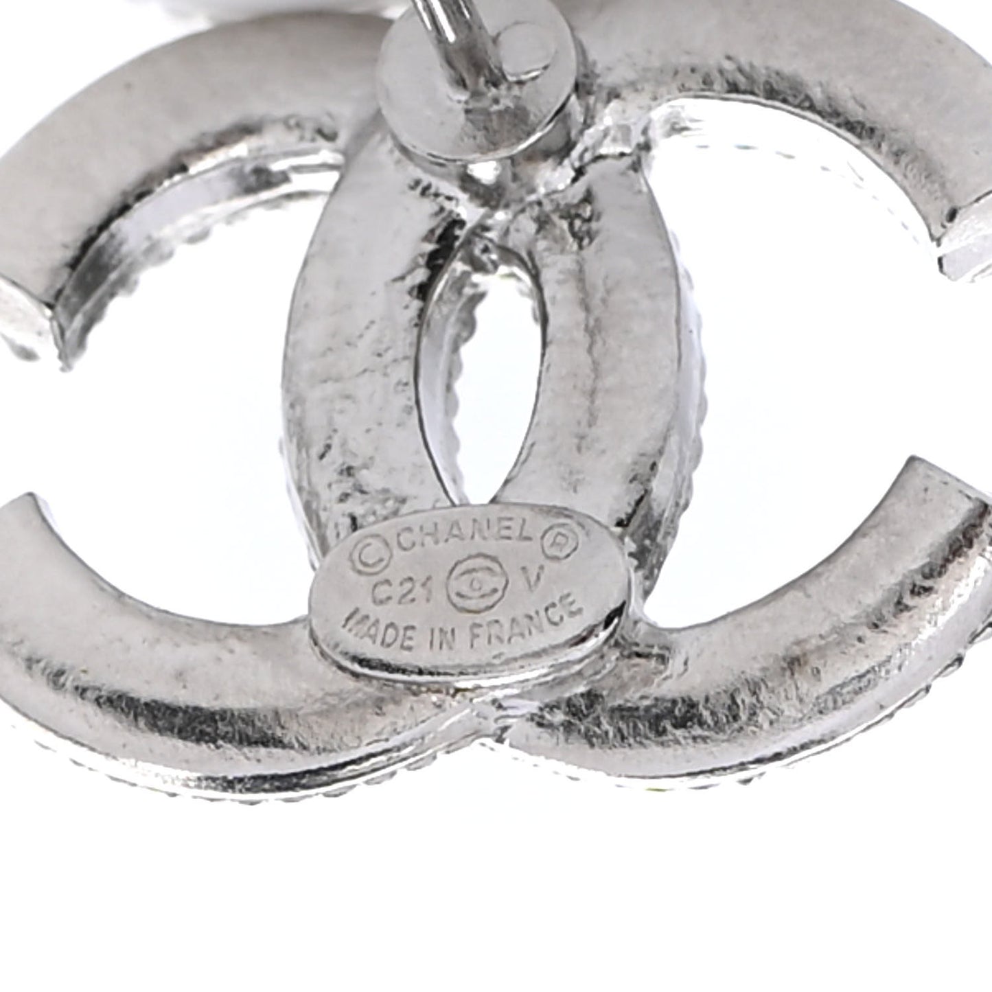 Crystal CC Earrings Silver