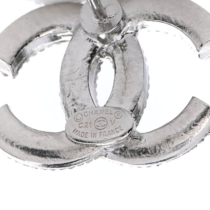 Chanel Crystal CC Earrings Silver 4 of 4