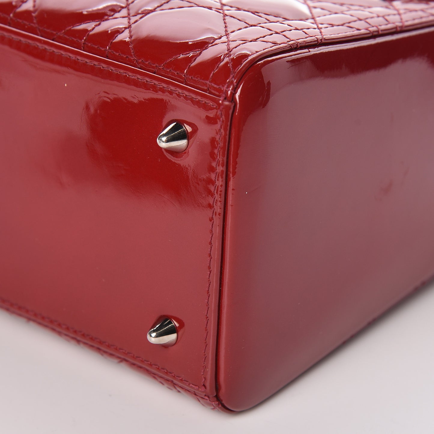 Patent Cannage Medium Lady Dior Red