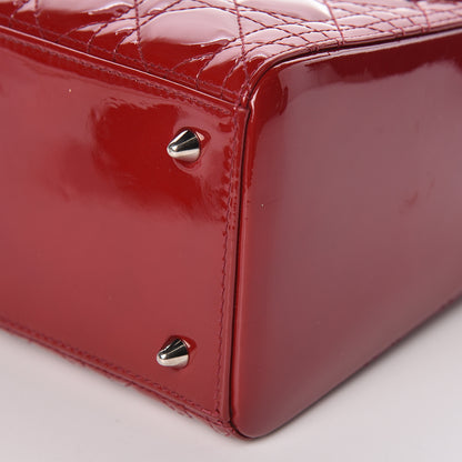Christian Dior Patent Cannage Medium Lady Dior Red 10 of 11