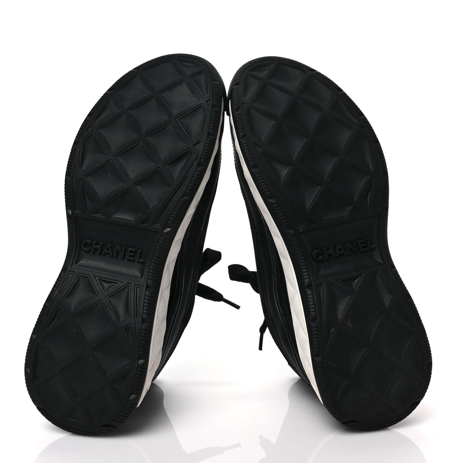 Chanel Velvet Calfskin Mixed Fibers CC Sneakers 37 Black 6 of 9