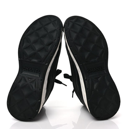 Chanel Velvet Calfskin Mixed Fibers CC Sneakers 37 Black 6 of 9