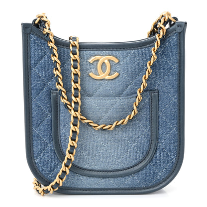 Chanel Washed Denim Quilted Small Hobo Blue 1 of 10