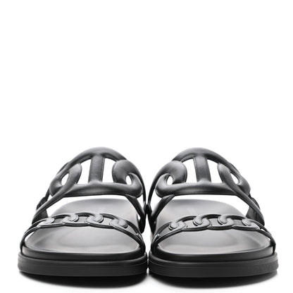 Hermes Nappa Extra Sandals 39 Black 2 of 8
