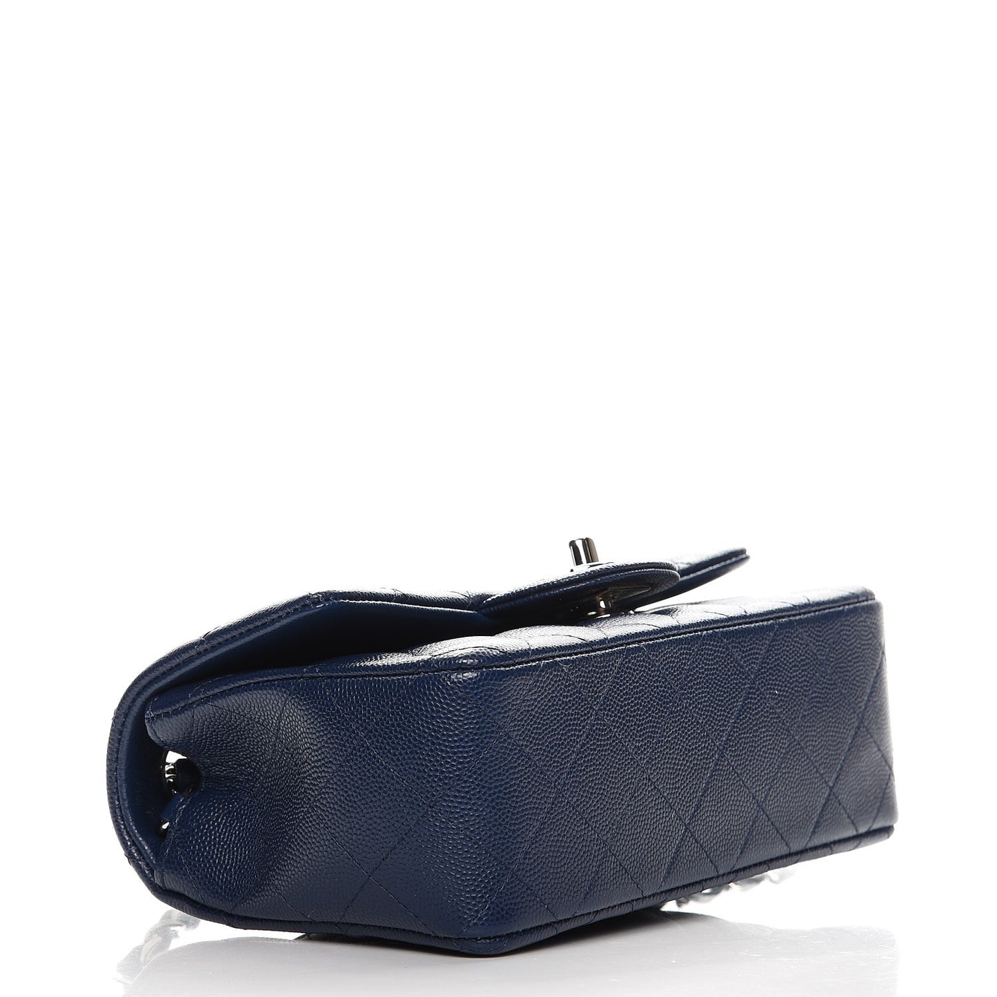 Caviar Quilted Mini Rectangular Flap Navy