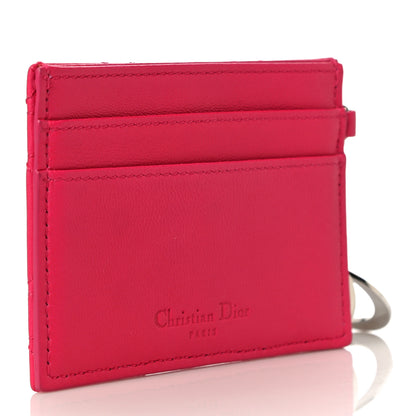 Christian Dior Lambskin Cannage Lady Dior Card Holder Fuchsia 3 of 11