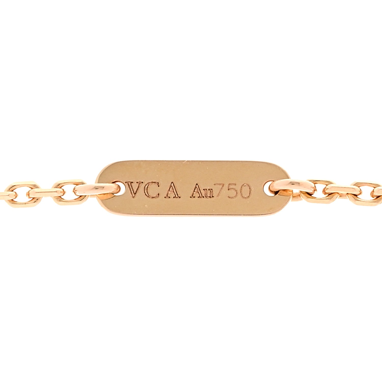 Van Cleef & Arpels 18K Rose Gold Diamond Mother of Pearl Vintage Alhambra Pendant Necklace 4 of 5