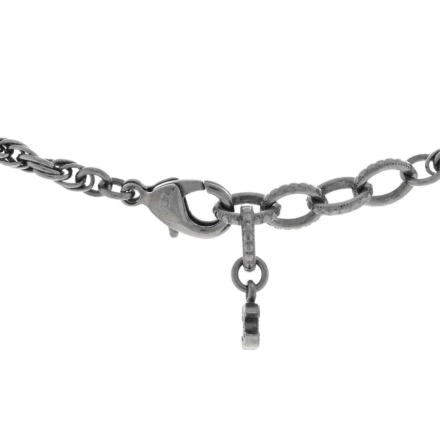 Chanel Ruthenium Pearl CC Round Pendant Necklace 3 of 3