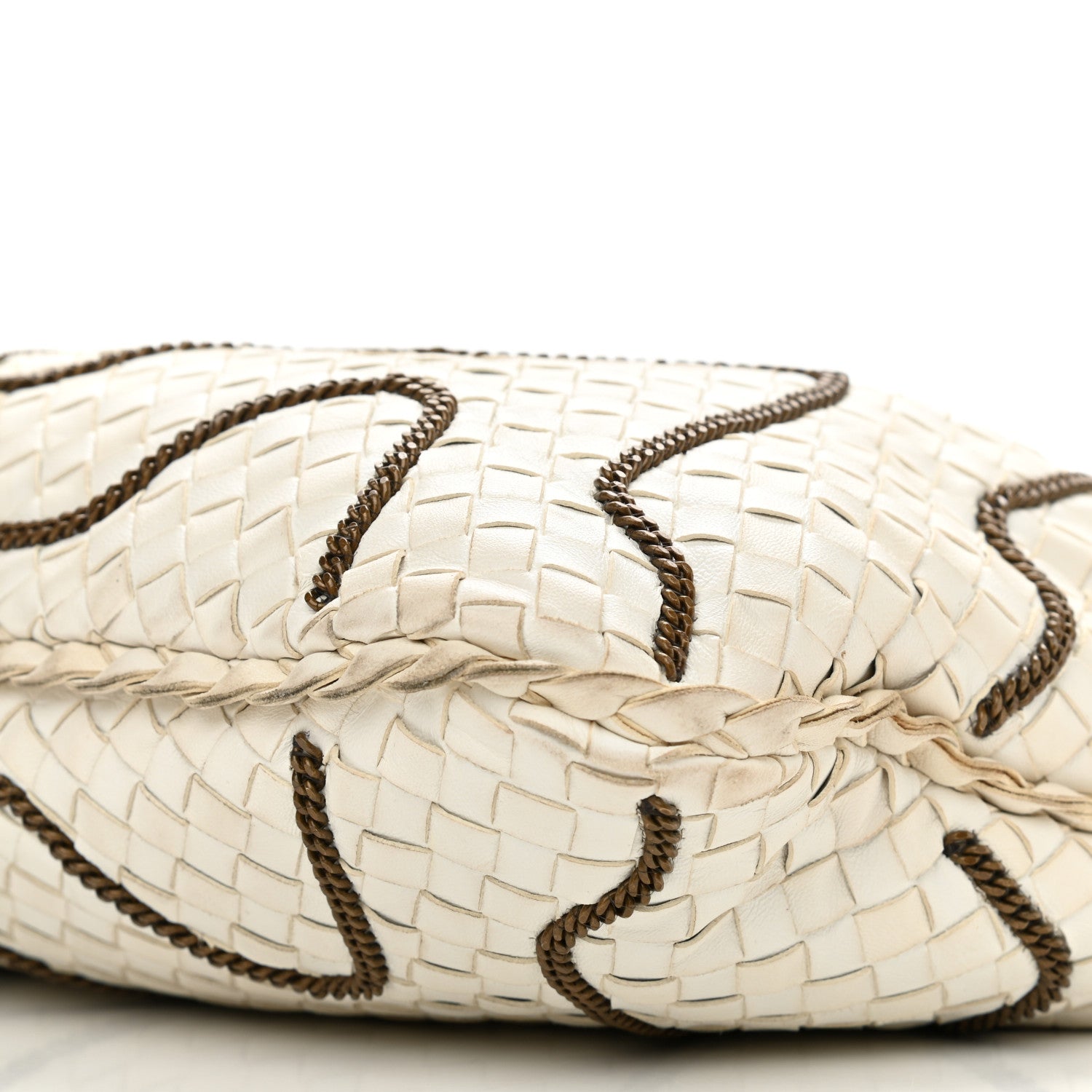 Bottega Veneta Nappa Intrecciato Medium Veneta Chain Hobo White 9 of 12