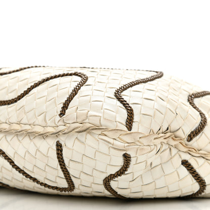 Bottega Veneta Nappa Intrecciato Medium Veneta Chain Hobo White 9 of 12