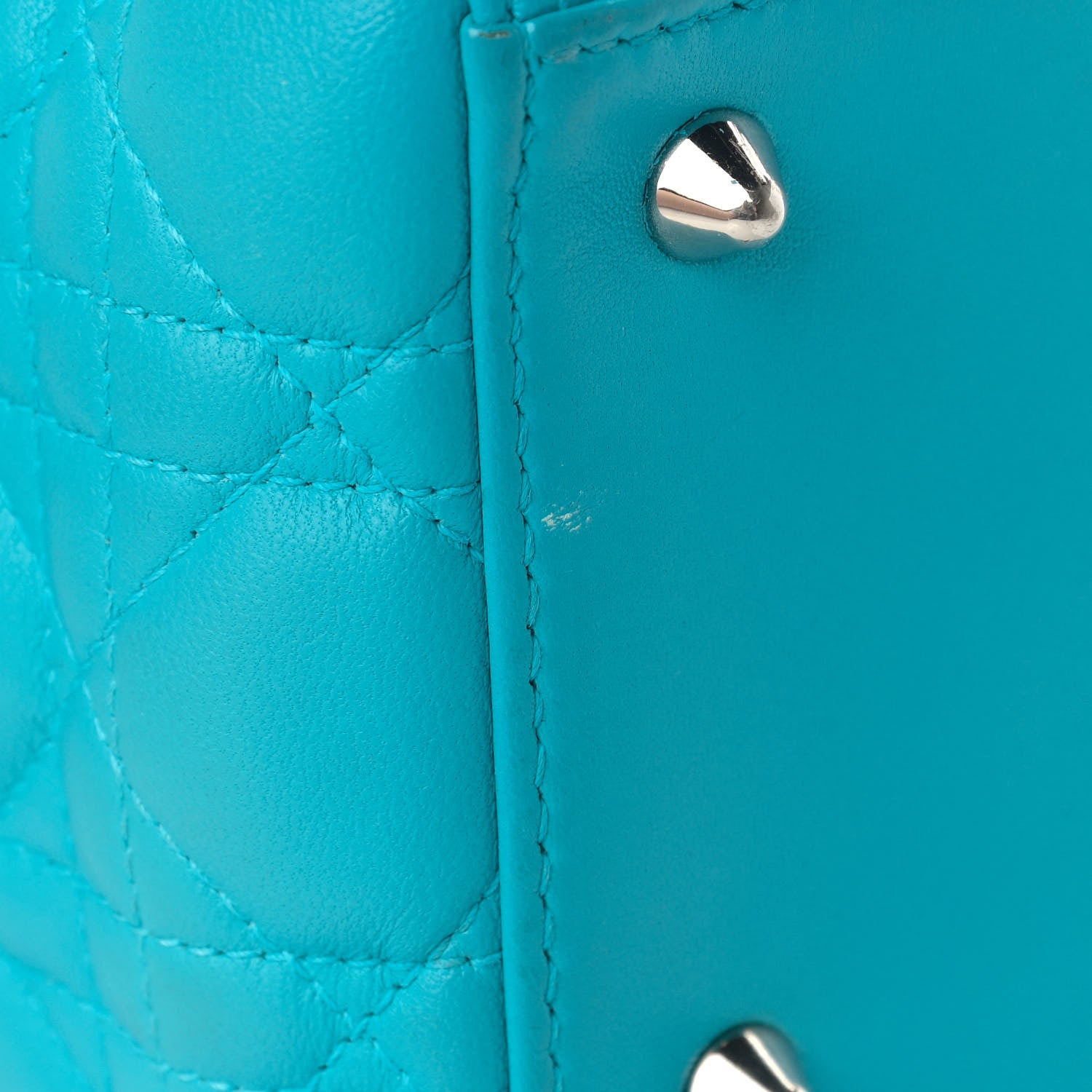 Christian Dior Lambskin Cannage Medium Lady Dior Turquoise 12 of 18