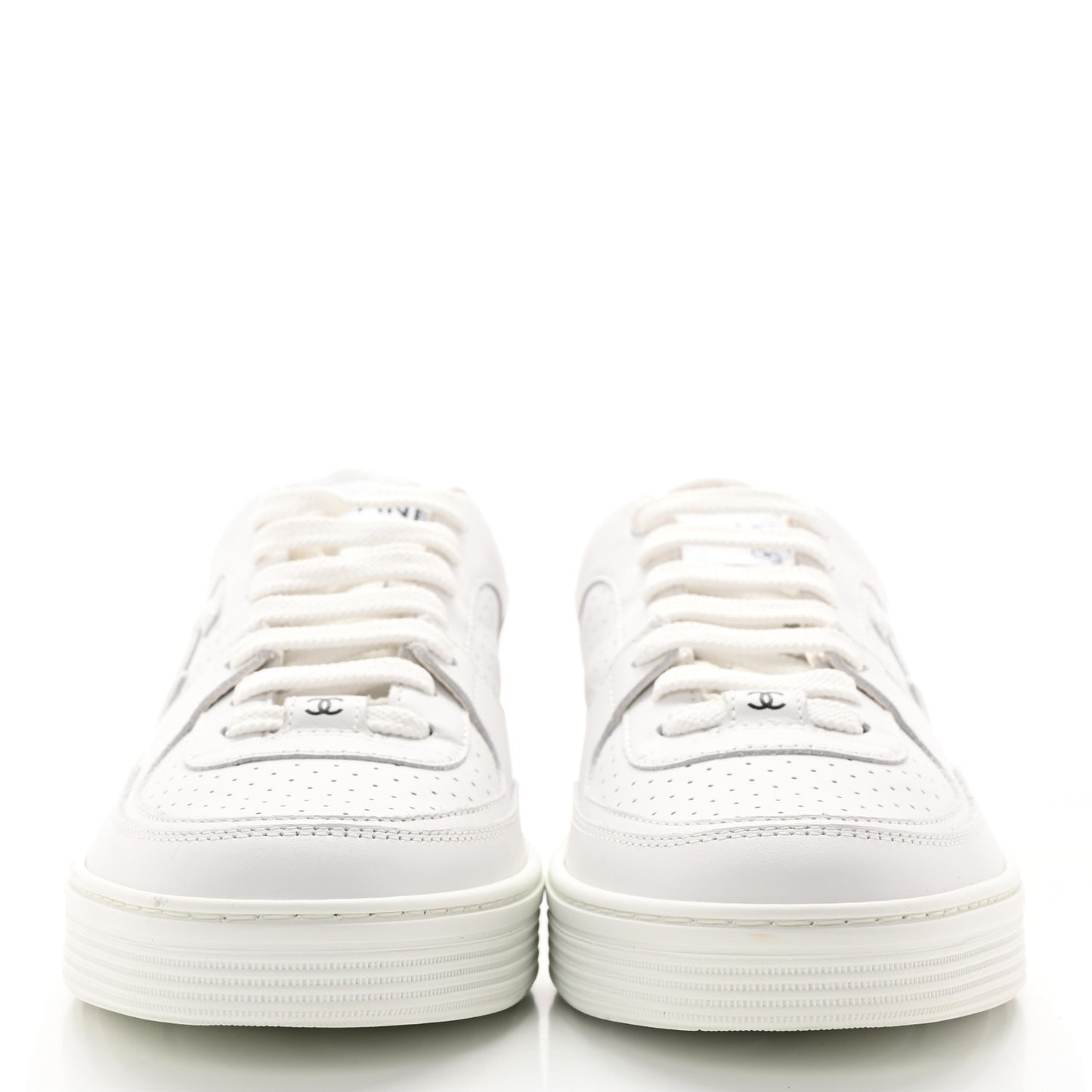 Calfskin CC Womens Sneakers 40 White