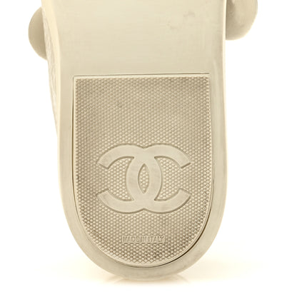 Chanel Crumpled Calfskin Womens CC Bow Sneakers 38.5 White 8 of 9