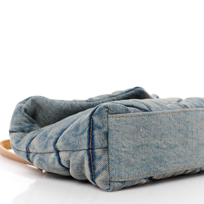 Saint Laurent Denim Quilted Toy Loulou Puffer Monogram Chain Satchel Blue Cinnamon 9 of 12
