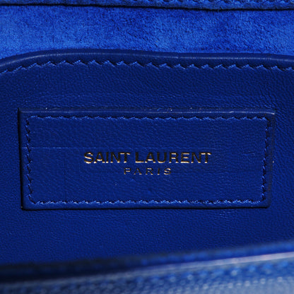Saint Laurent Grain De Poudre Small Classic Monogram Satchel Royal Blue 6 of 8