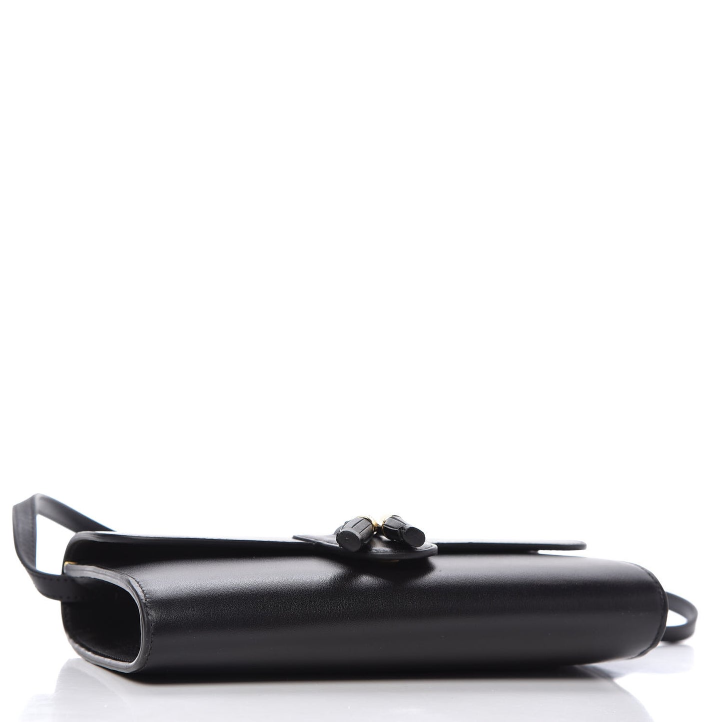 Smooth Calfskin Tassel Belt Bag Black
