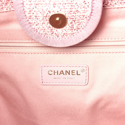 Chanel Straw Lurex Medium Deauville Tote Pink 6 of 9
