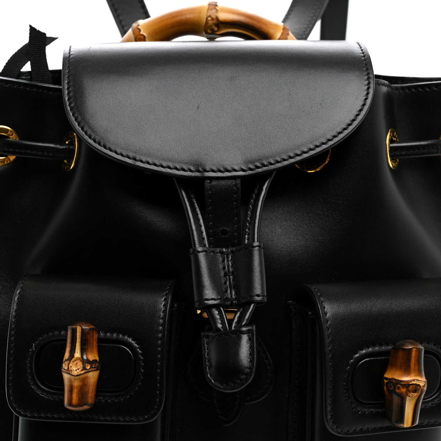 Gucci Calfskin Bamboo Backpack Black 6 of 8