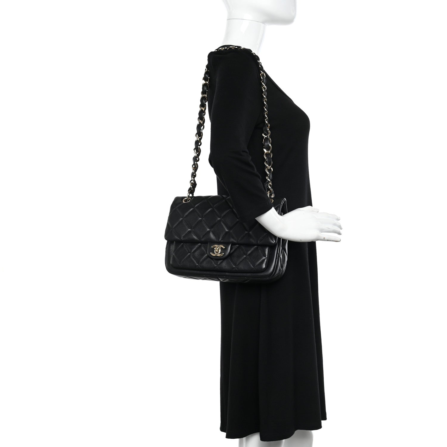Chanel Lambskin Quilted Small Single Flap Black 2 of 13