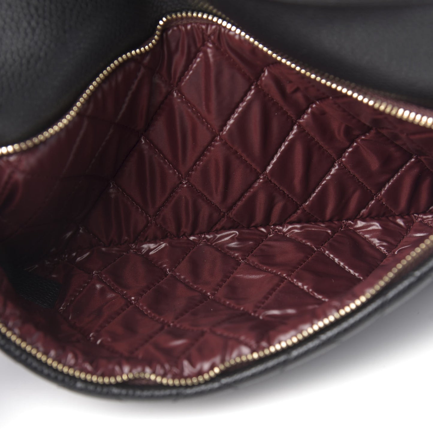 Caviar Quilted CC Beauty Clutch Black