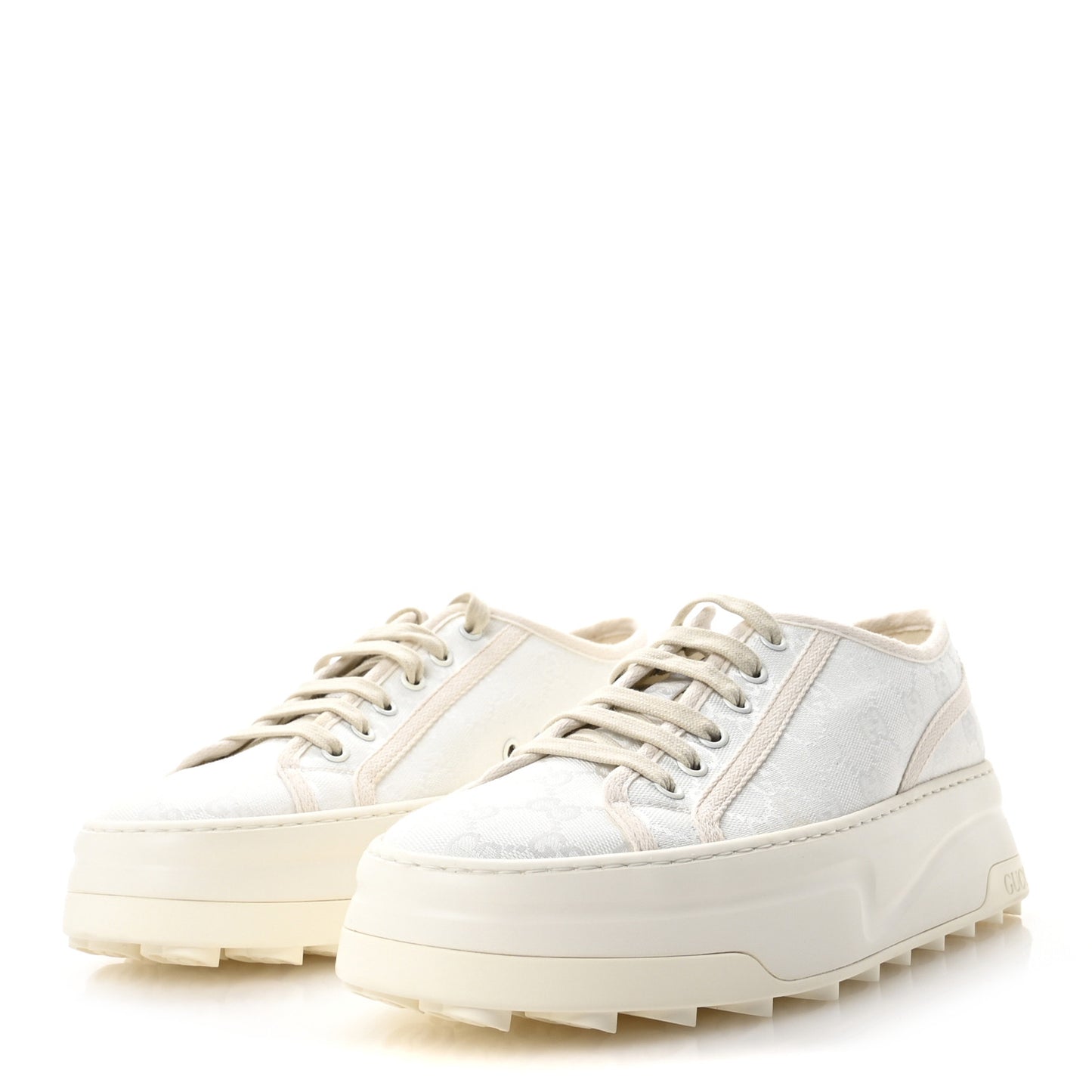 GG Monogram Womens 1977 Tennis Platform 52mm Sneakers 41 Great White Mystic White