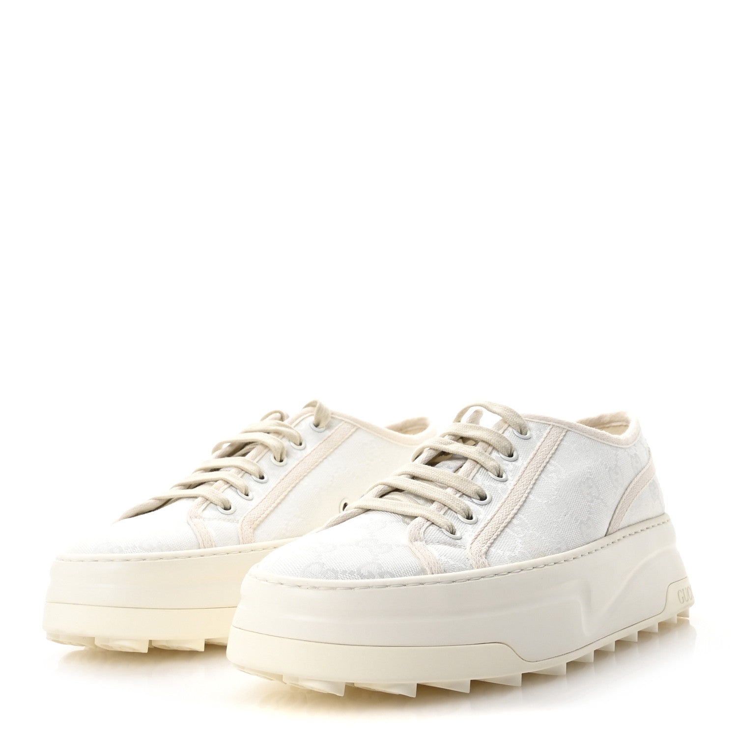 Gucci GG Monogram Womens 1977 Tennis Platform 52mm Sneakers 41 Great White Mystic White 3 of 9