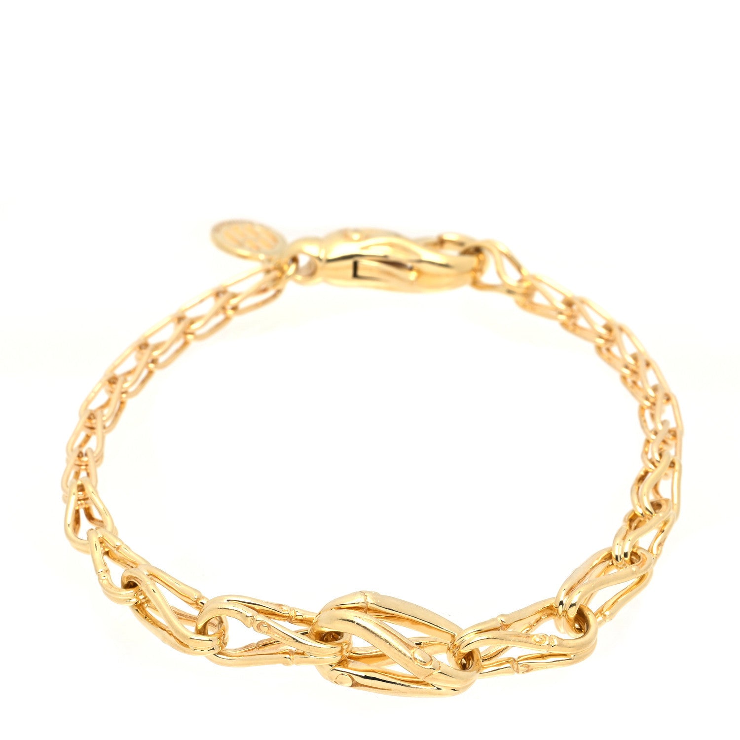 John Hardy 18 Karat Yellow Gold Bamboo Graduated Link Bracelet 1 of 4