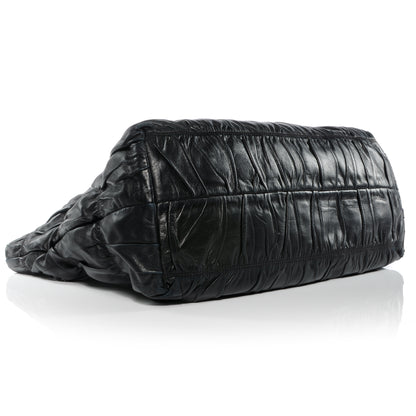 Prada Nappa Leather Gaufre Tote Nero Black 4 of 7