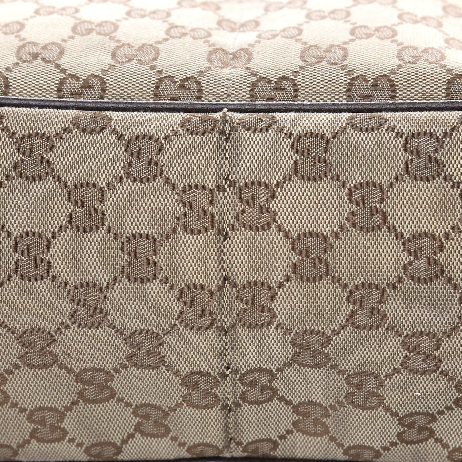 Gucci Monogram Natural Pigskin Large Diaper Bag Beige Ebony Cocoa Dark Chocolate 10 of 15