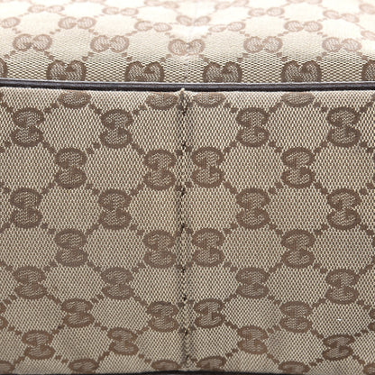 Gucci Monogram Natural Pigskin Large Diaper Bag Beige Ebony Cocoa Dark Chocolate 10 of 15
