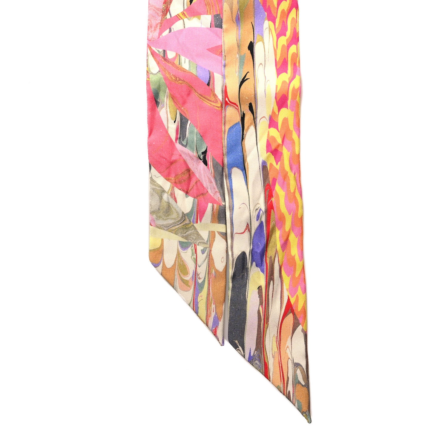 Hermes Silk Marble Silk Twilly Rose Vert Violet 2 of 4