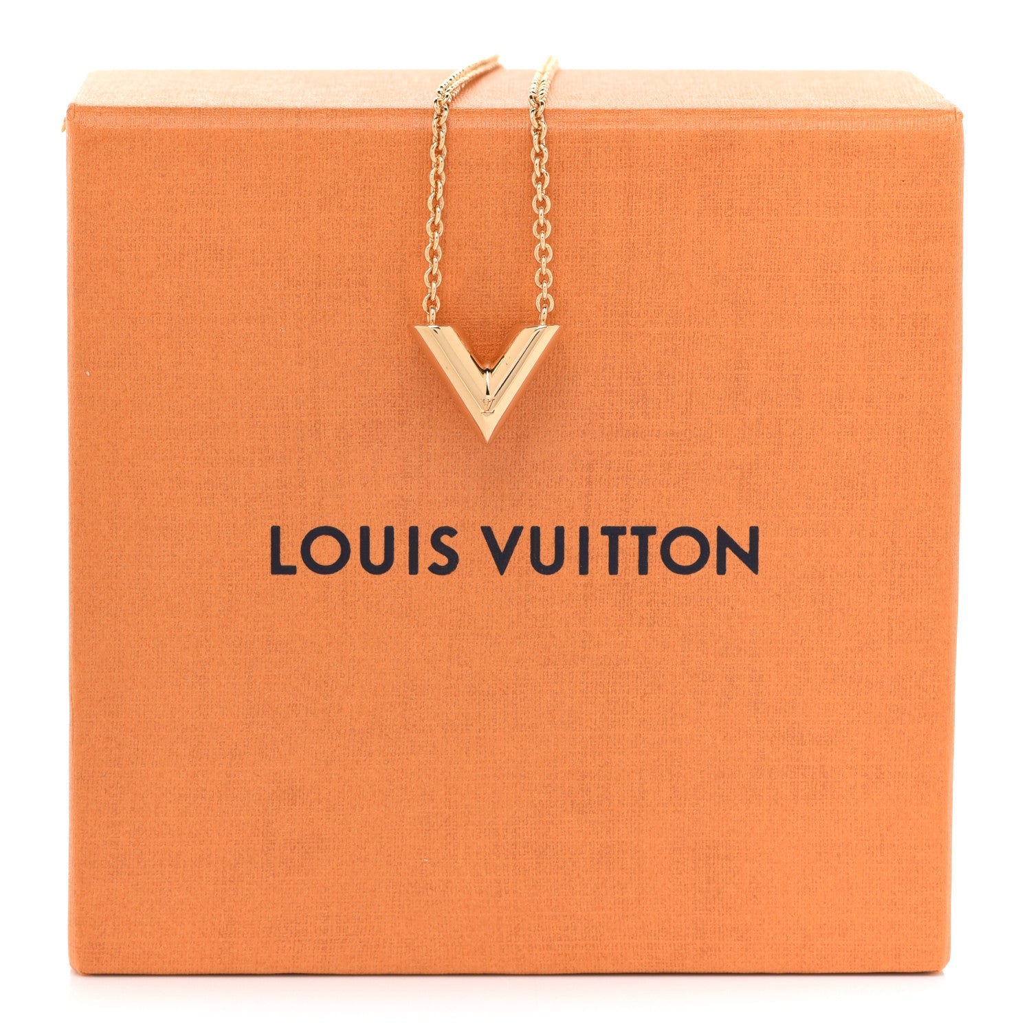 Louis Vuitton Essential V Necklace Gold 7 of 7