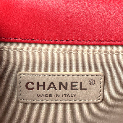 Chanel Perforated Lambskin Quilted Medium Boy Flap Dark Pink 6 of 9
