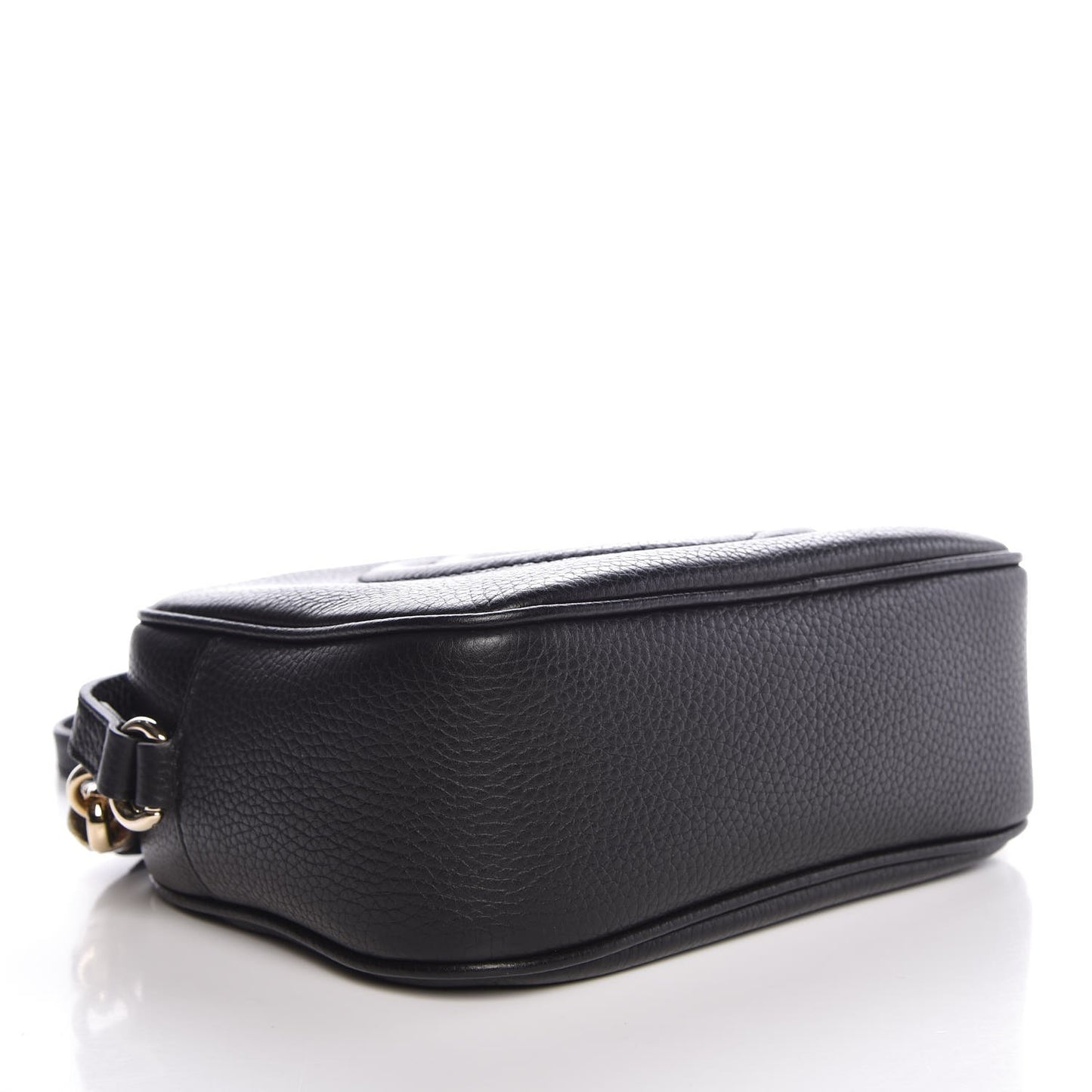 Pebbled Calfskin Small Soho Disco Bag Black