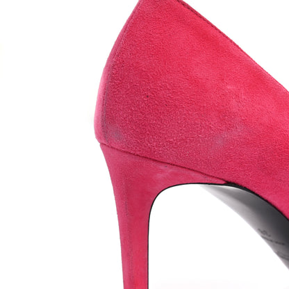 Saint Laurent Suede Calfskin Anja 85 Pumps 38 Hot Pink 10 of 15
