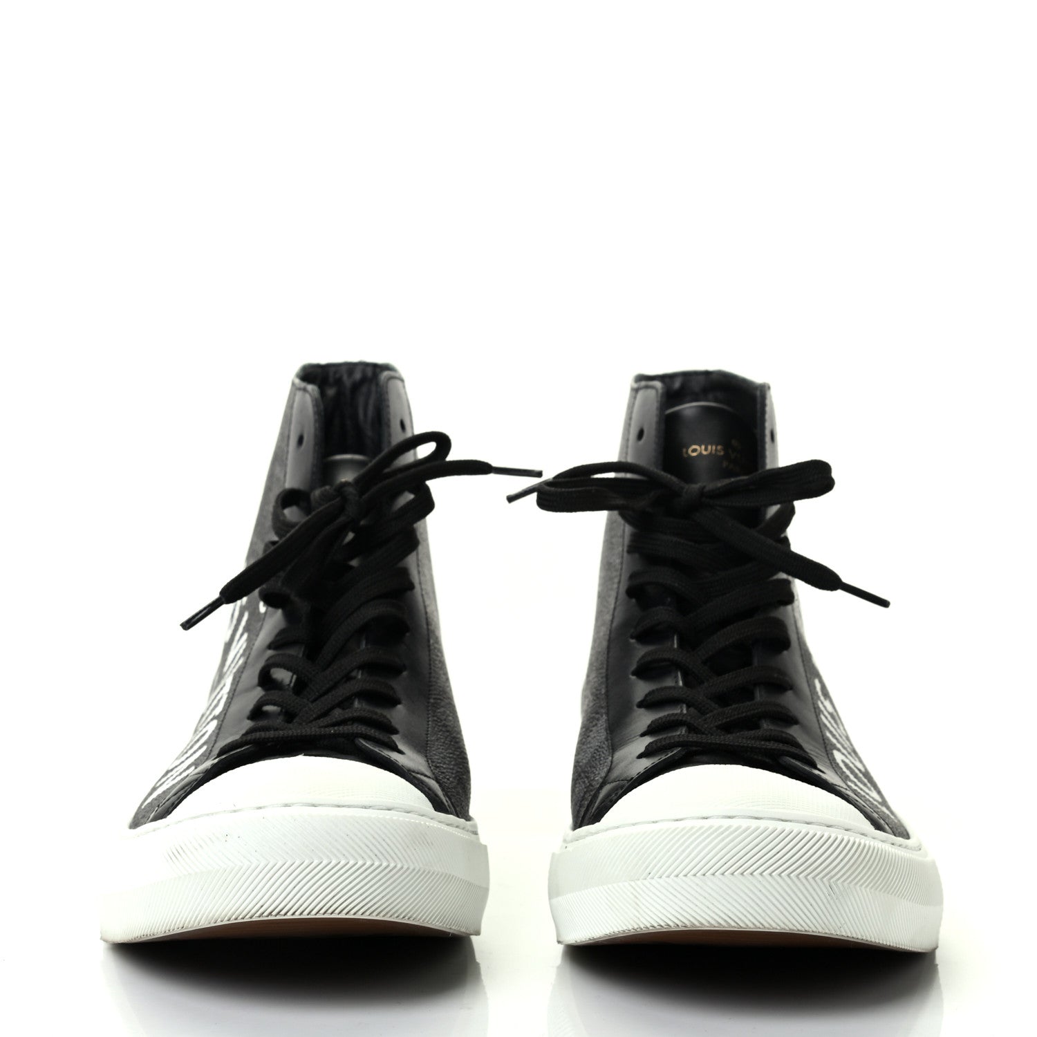 Louis Vuitton Damier Tartan Tattoo Sneaker Boots 9 Black 2 of 10