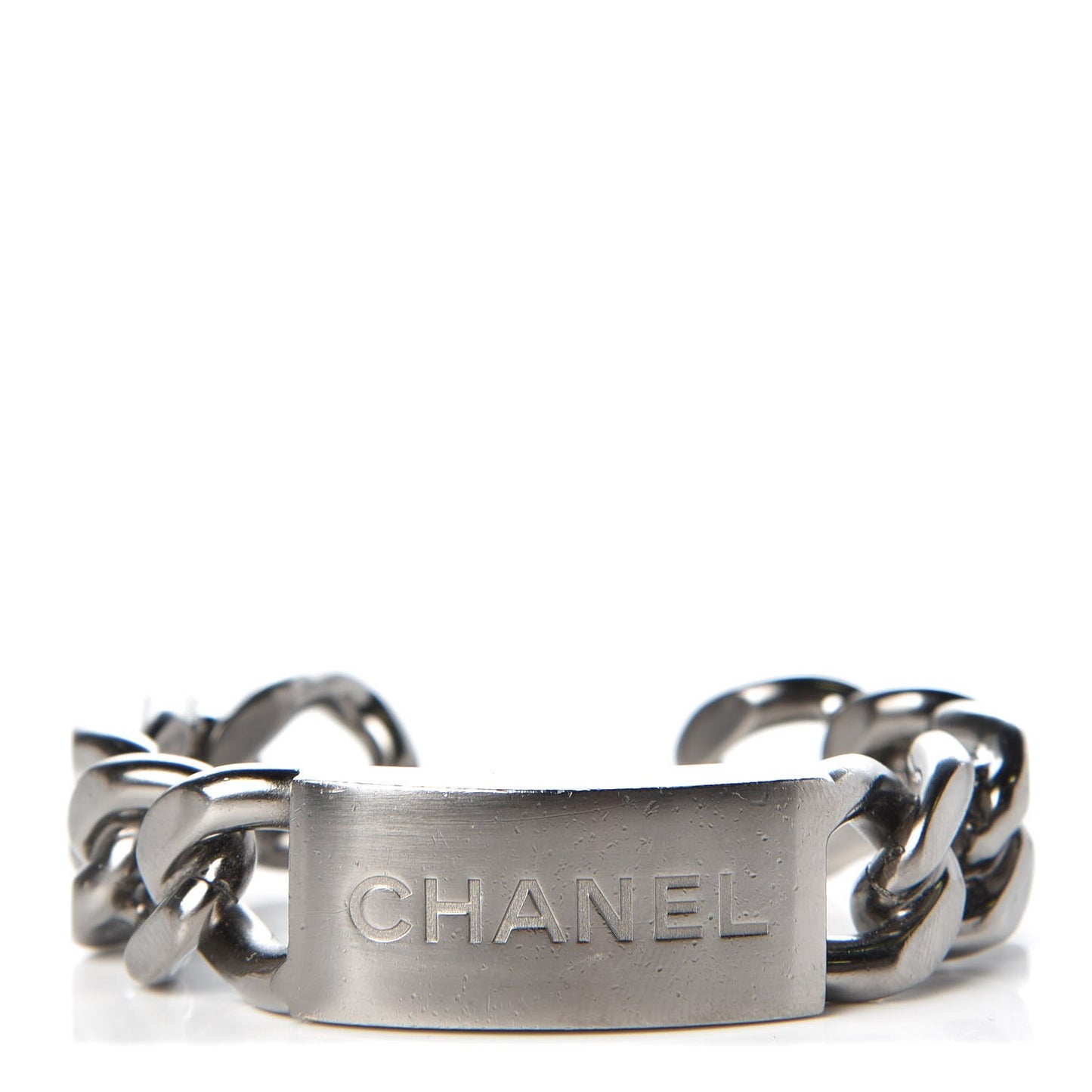 Chain ID Cuff Bracelet Silver