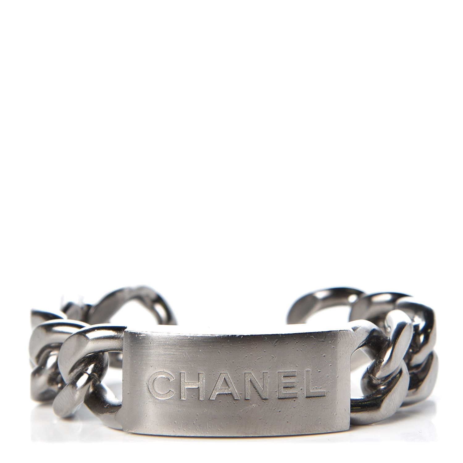 Chanel Chain ID Cuff Bracelet Silver 1 of 4