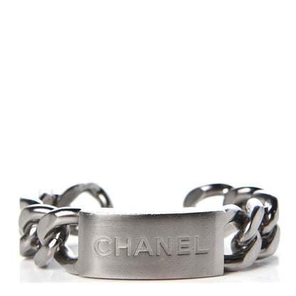 Chanel Chain ID Cuff Bracelet Silver 1 of 4