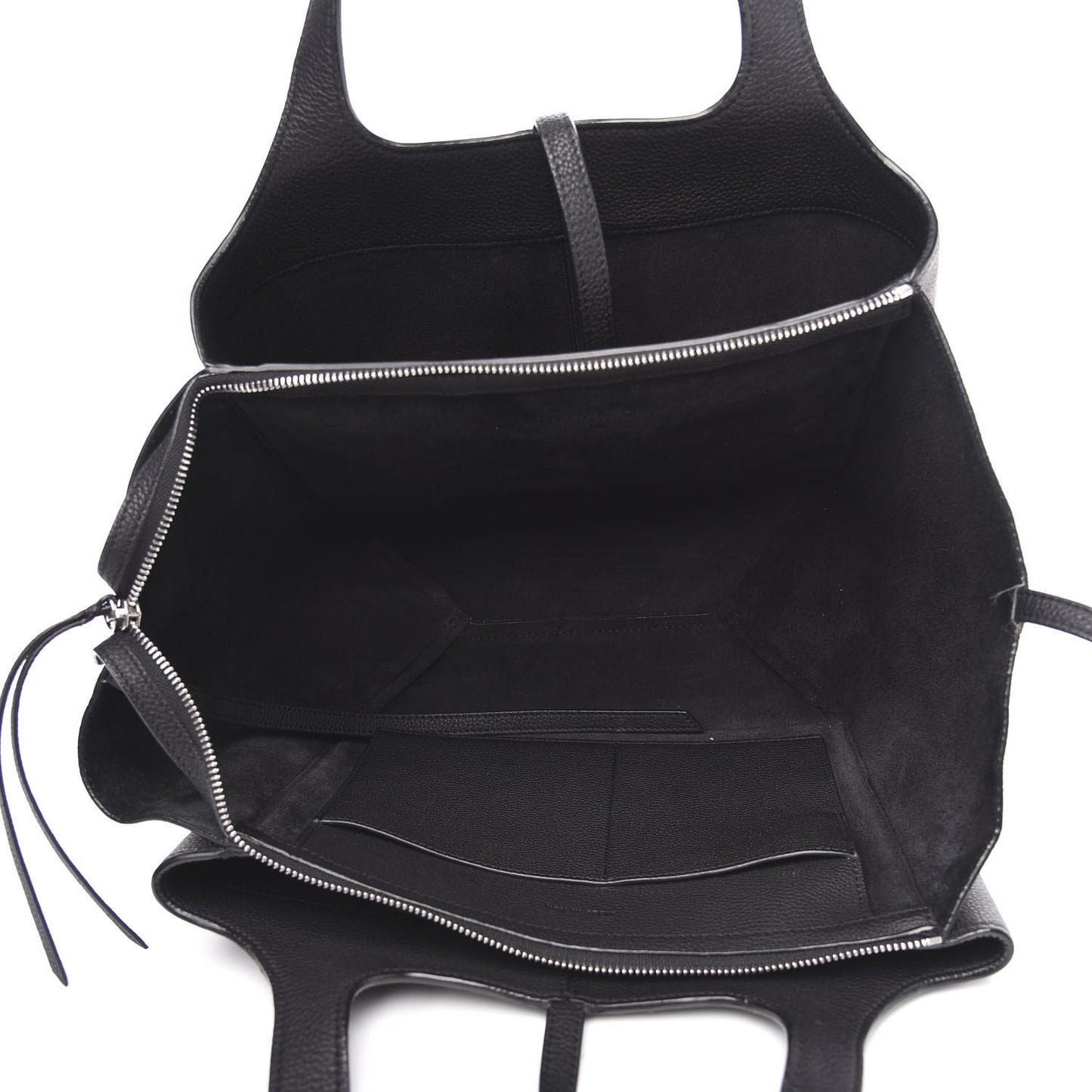 Baby Grained Calfskin Small Tri-Fold Bag Black