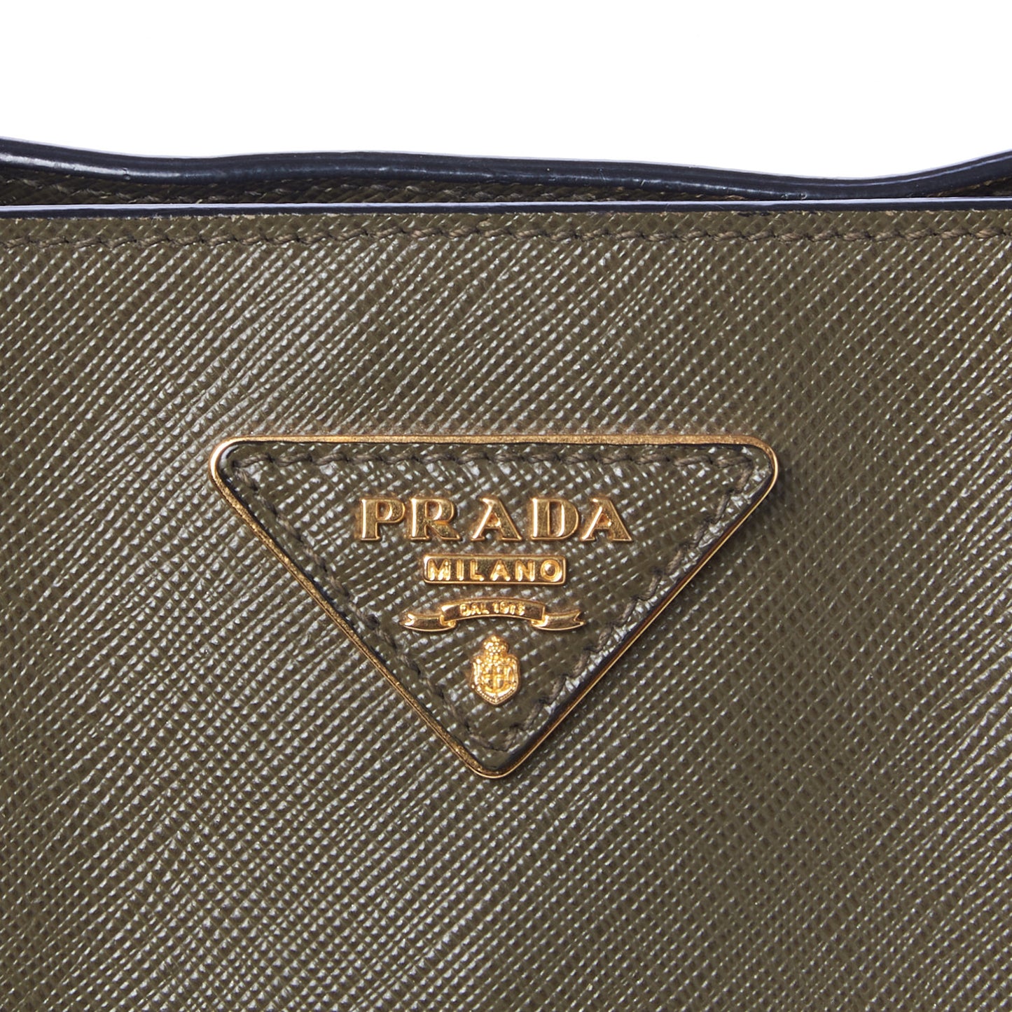 Saffiano Lux Bi-Color Medium Tote Militare Black