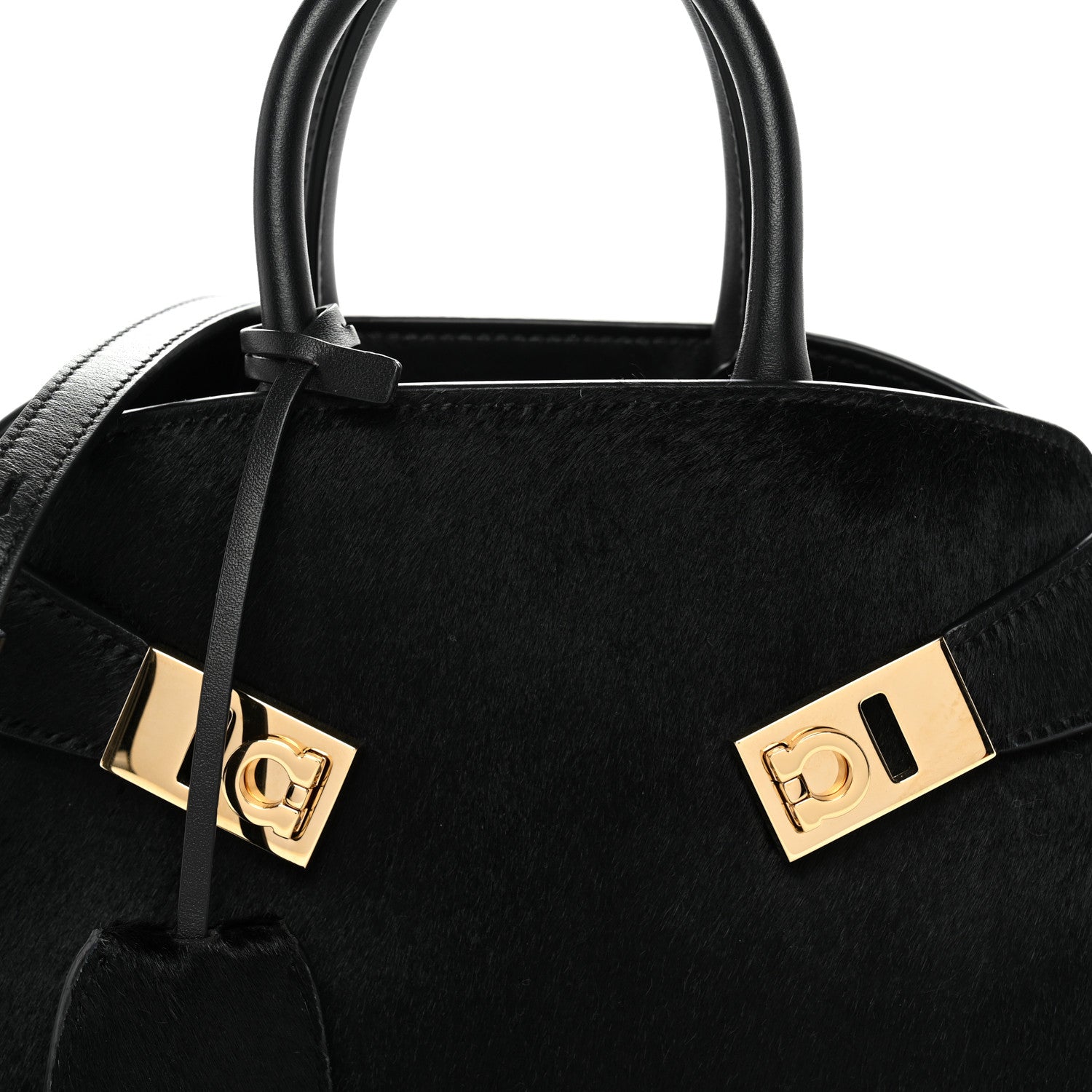 Salvatore Ferragamo Pony Hair Mini Hug Bag Black 7 of 10
