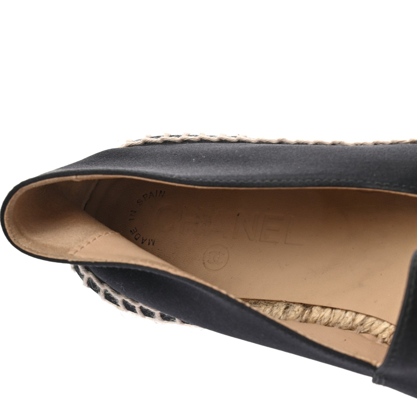 Satin Grosgrain Espadrilles 38 Black